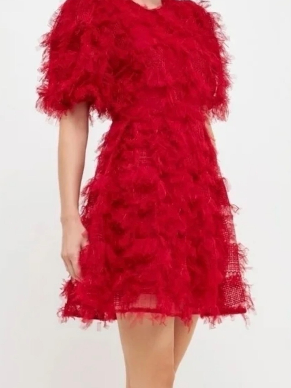 Endless Rose Hot Pink Ruffle Mesh Dress